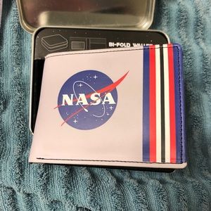 NASA Wallet in Collectors Tin and Astronaut Space Socks